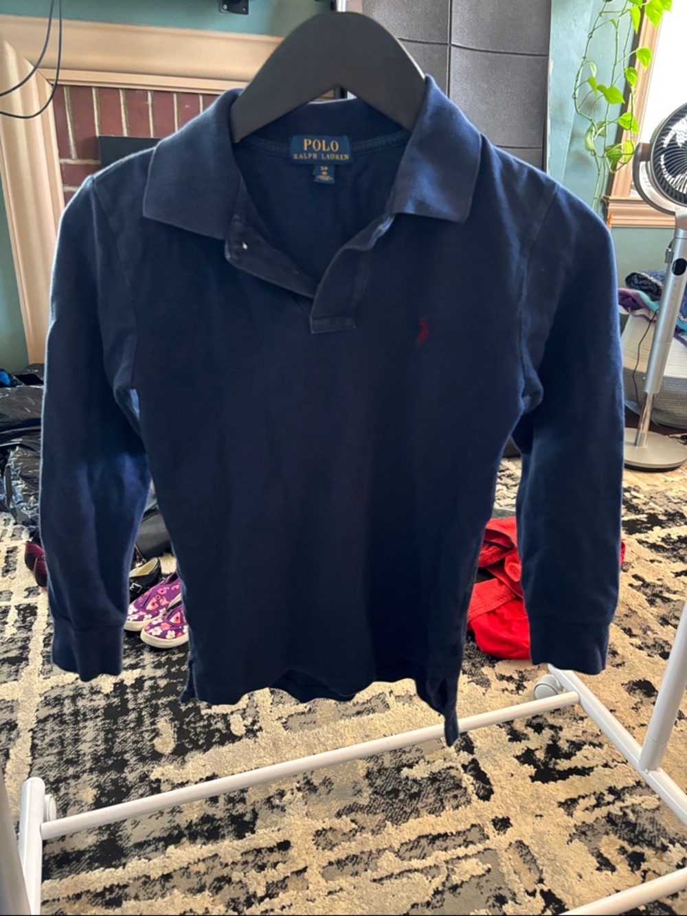 Polo by Ralph Lauren Navy Polo Shirt with Gold Logo Tag